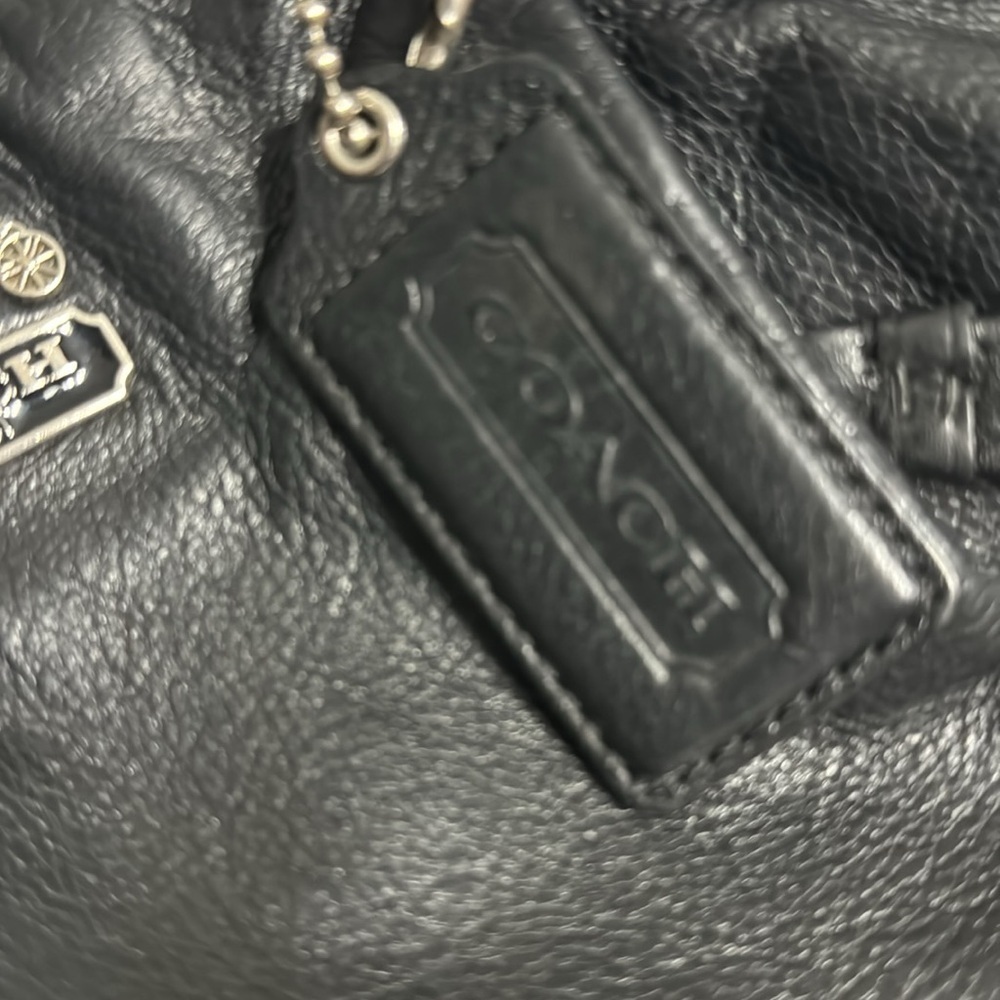 Coach Madison Sophia soft Black Leather Tote shoulder bag silver tone hardware - Picture 6 of 16